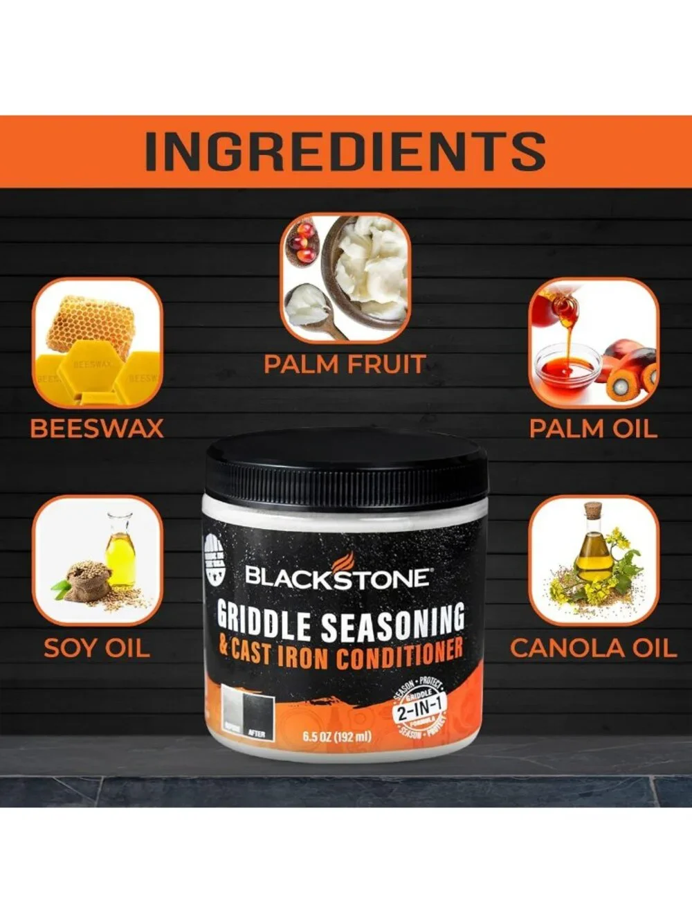 2-in-1 Griddle & Cast Iron Seasoning Conditioner 6.5 OZ - Food Safe, Easy Use!